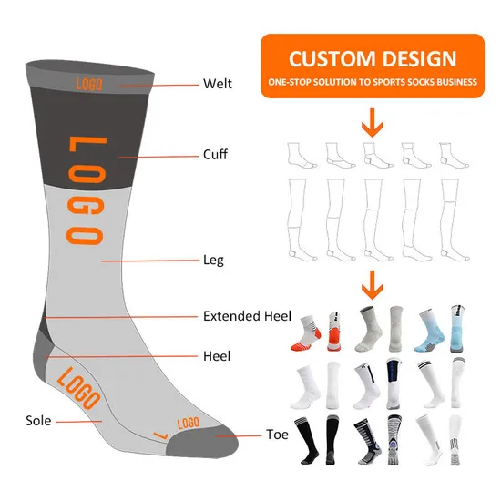 Custom Professional Football Socks Match Training Men′s Towel Bottom Sports Socks