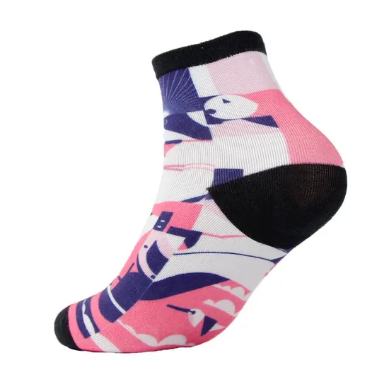 Unisex Good Price Printed Custom Bamboo Short Quarter Socks
