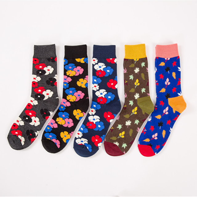 Preppy Style Fancy Sport Teenage Design Coolmax Softy Gentleman Breathable Novelty Colored Tube Socks