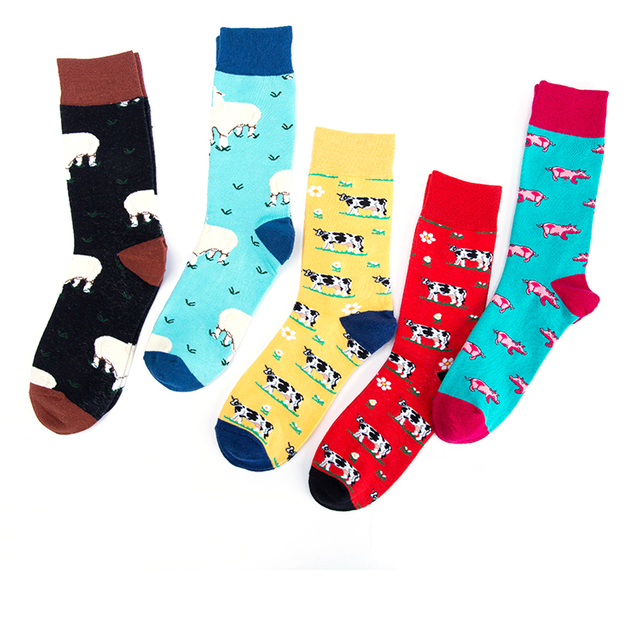 Stock Wholesale Low Price Cute animal pet cat dog pig jacquard combed cotton socks