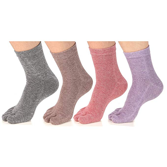Certificate OEM ODM Factory Solid Color woman Toe 5 Finger Socks