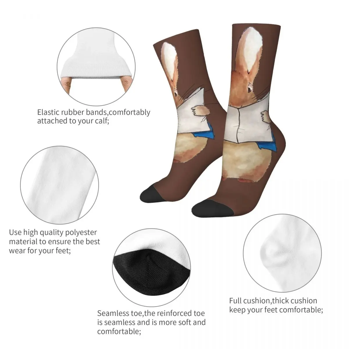 Low Price Sock Custom Cotton Unisex Funny Crew Classic Seamless Retro Printed Sock