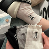 confidential Summer Sweet Lace Bow Long Socks for women Girls Hollow Sock Casual Crew Loose Sox Mid tube Thin Stockings 