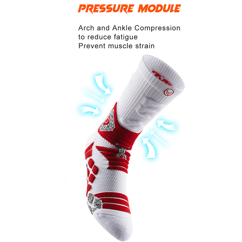  Professional Anti Slip Thickened Towel Bottom Basketball Socks Crew Length Compression Sports Footwear for Optimal 