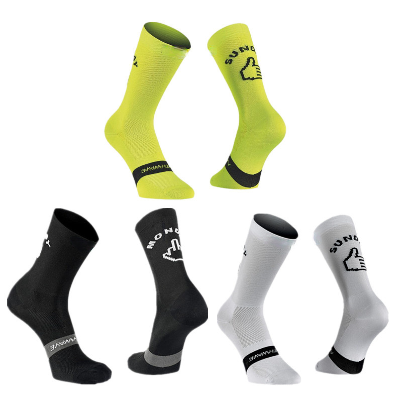 Storage Solution New Sport Running Cycling Socks Monday Sunday Breathable Road Bicycle Socks women Bike 