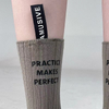 latest model For women Solid Color Fashion style Heel label English Letters Cotton Casual Middle Tube Couple Socks Street Sport 