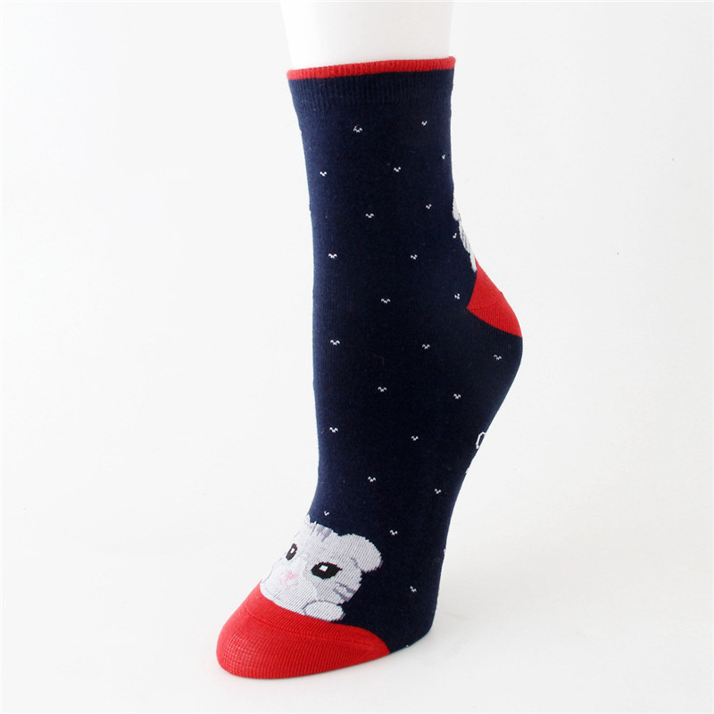 growing buyer women Striped Cartoon Socks Autumn Winter Colorful Cat Face Cotton Sock Ladies Female Funny Animal Cotton Sock 