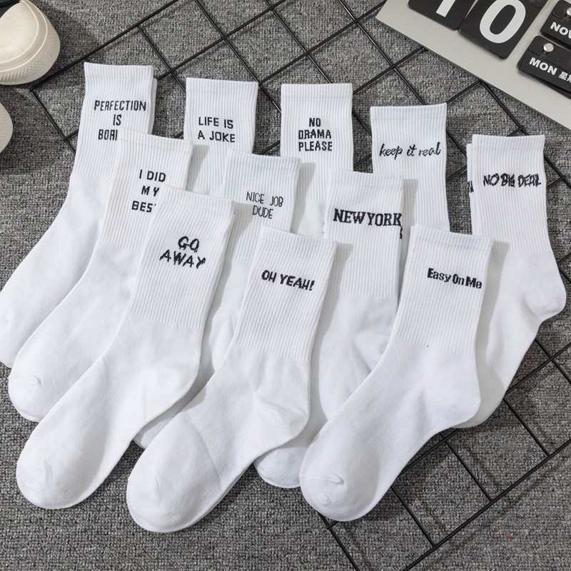 Packaging Customization Cotton Ruffles Ankle Socks women Cute Korean Stocking Girl Spring Black White Middle Tube 