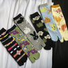 established buyer Cartoon Art Tabi Socks For women Harajuku Split Toe Socks High Quality Combed Cotton Thin Crew Cute Two Toe 