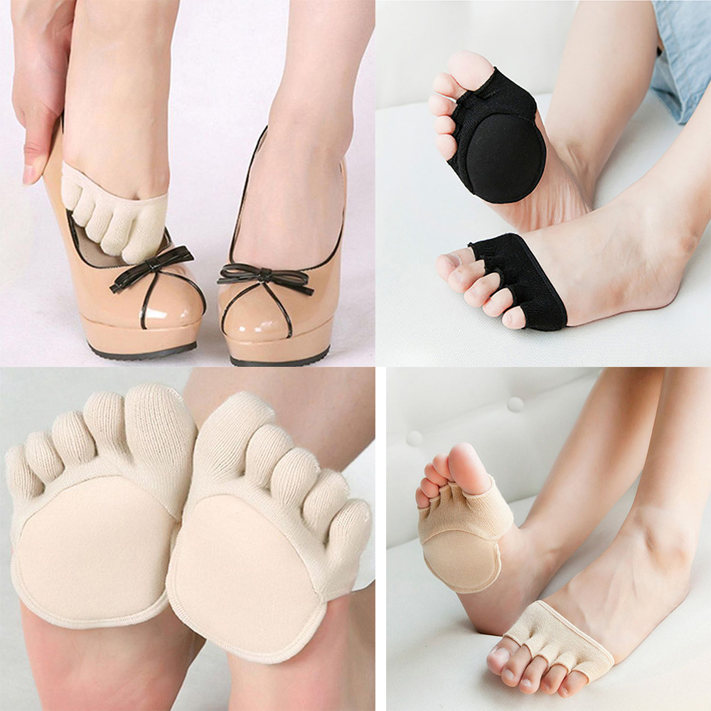 Hot Product women Socks Sponge Silicone Anti slip Lining Open Toe Heelless Liner Sock Invisible Forefoot Cushion Foot Pad 