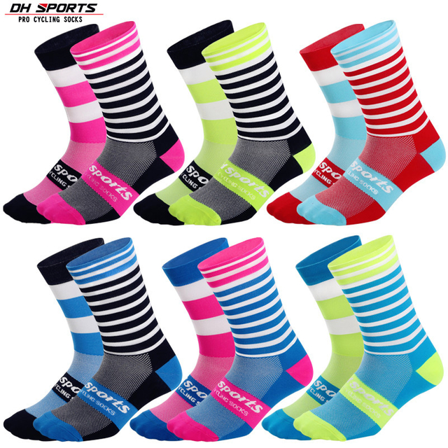 Made to Order DH SPORTS Professional Cycling socks best funky Breathable Wicking Road Bicycle Sport Compression Running Socks 