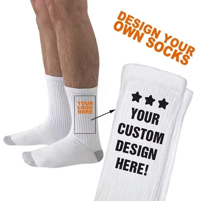 OEM MOQ Fast Sample OEM Custom Logo Crew Socks Men Running Sport Socks, Cycle Athletic Custom Logo Basketball Socks