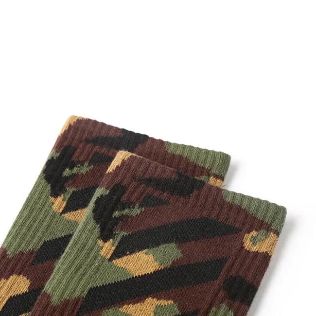 Fashion Design Camo Men′s Outdoor Camouflage Cotton Crew Socks, Printed Socks