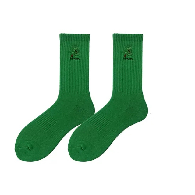 2024 Jacquard Embroidered Socks Customized Cross Border Men′s and Women′s Trendy Sports MID Length Cotton Socks Customized Logo Text