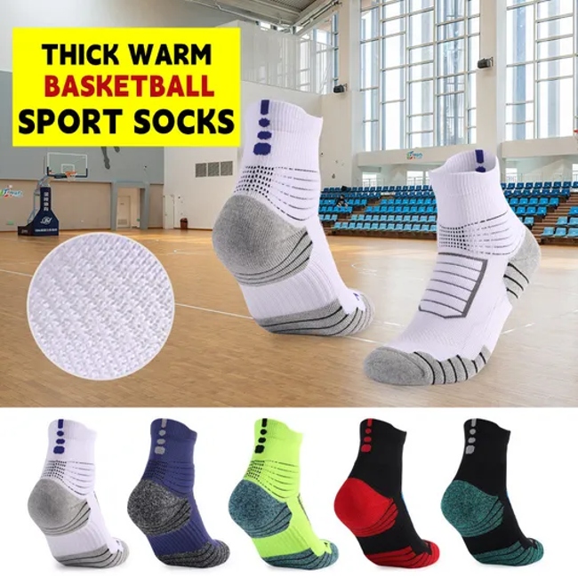 Hot Sale Trendy Breathable Athletic Badminton Professional Tennis Custom Ankle Crew Men Compression Basketball Sport Socks