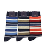 Antibacterial Soft Breathable High Elastic Cotton Colorful Stripe Men Ankle Crew Socks