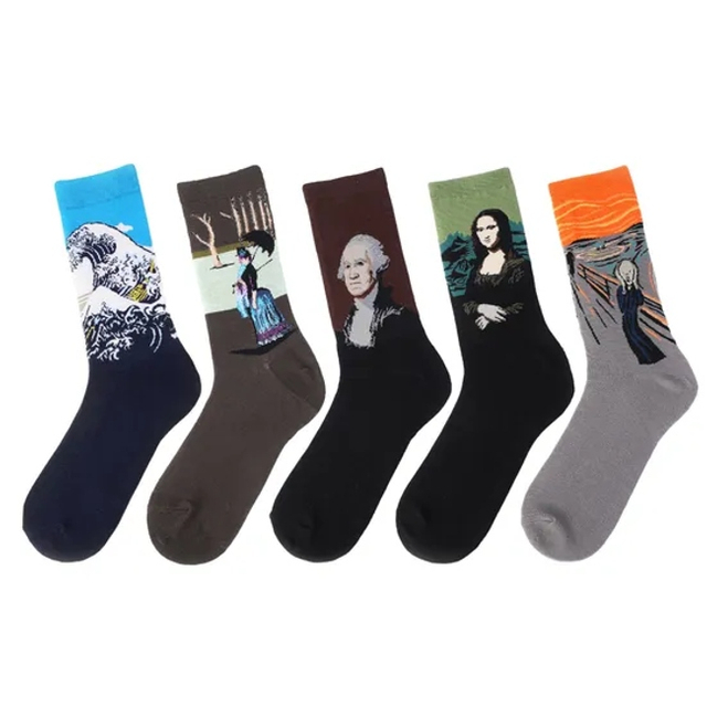 5 Pairs Lot Men Fashion Print Harajuku Cotton Sports Running Crew Socks Women Cool Funny Hiphop Casual Pastel Pack Long Tube Set