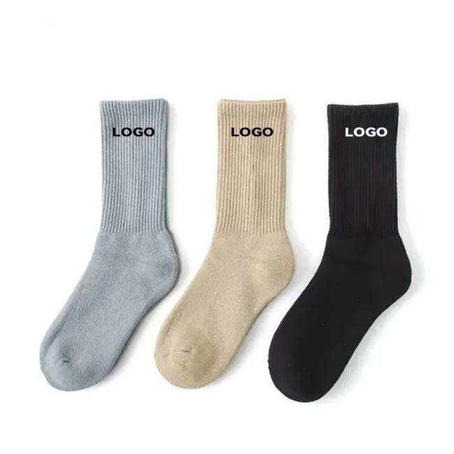 Manufacturer Sweat-Absorbent High Quality Men Sporty Logo Women Athletic Cotton Compression Unisex Sport Gym Cushion Custom Crew Packaging Brand Socks