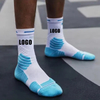 Wholesale Custom Logo Ant-Slip Athletic Packaging Crew Non-Slip Grip Men Basketball Socks