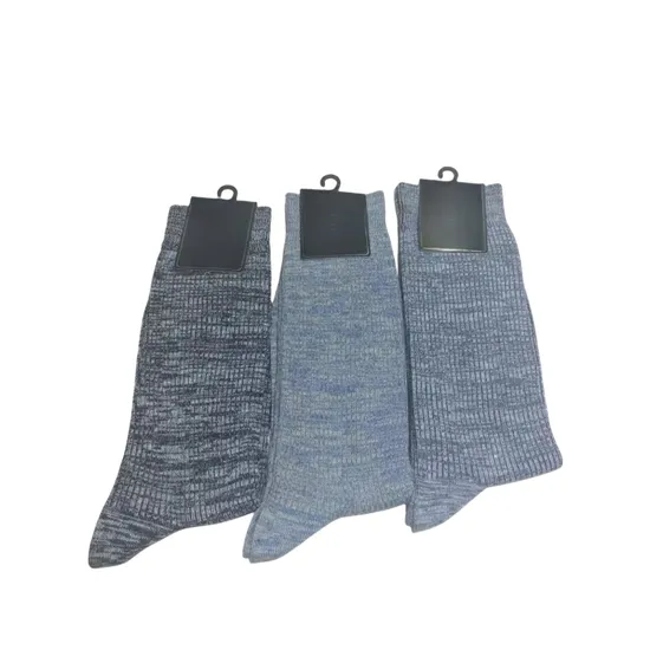 Antibacterial Soft Breathable High Elastic Cotton Rib Cable Texture Twist Blend Men Ankle Crew Socks