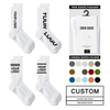 Manufacturer Design Logo Crew Black Jacquard Brand White Wholesale High Quality Custom Men Sports Socks