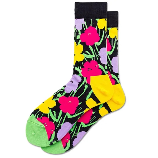 Custom OEM Unique Happy Colorful Dress Crew Man Socks Funky Pattern Cotton Socks Men