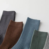 Solid Color Men′s Striped 100% Cotton Crew Socks
