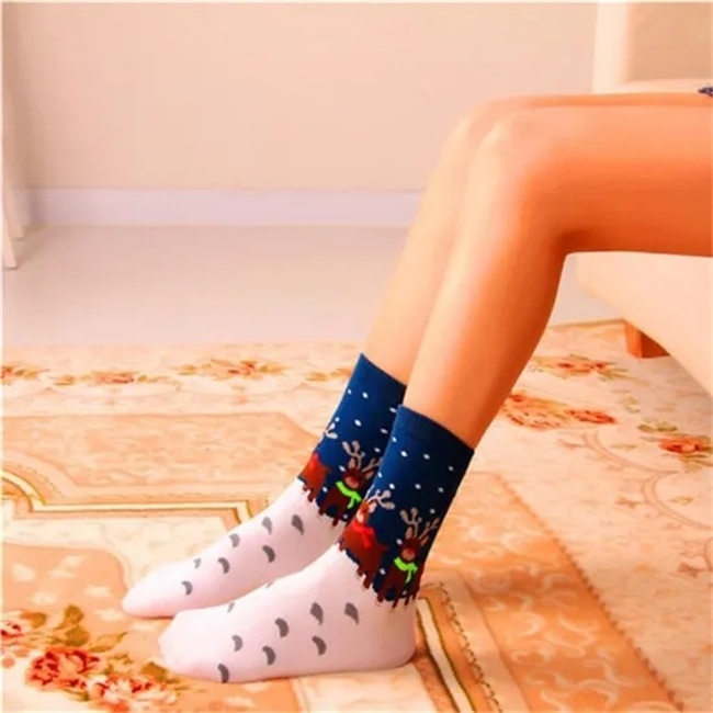 Woman Christmas Socks Funny Xmas Santa Claus Tree Snowflake Elk Snow Cotton Tube Crew Happy Sock Men New Year Funny Sokken
