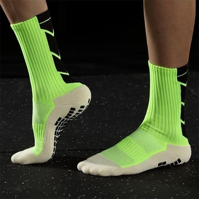Athletic Sock Non-Slip Sport Socks for Men Women Non-Skid Long Compression Crew Colorful Socks with Grips
