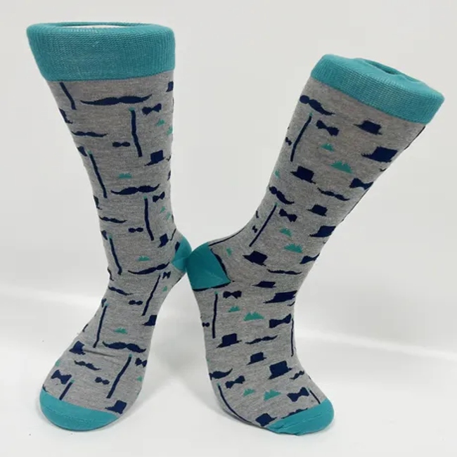China Supplierssoft Breathable High Elastic Cotton Colorful Happy Design Aop Men Crew Socks
