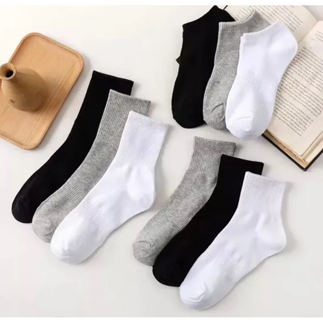 Wholesale Logo Design Sweat-Absorbent Cotton Crew Packaging Athletic Unsiex Women Brand High Quality Comfortable Cushion White Men Custom Ankle Sports Socks