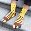 Custom Men′s Polka DOT Stripe 100% Cotton Five Finger Crew Toe Socks