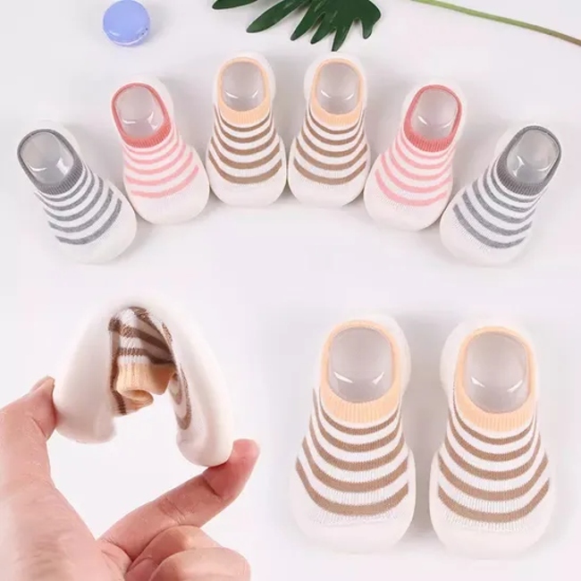 Knit Rubber Grip Socks Kids Shoes Baby Indoor Learn to Walk Floor Socks