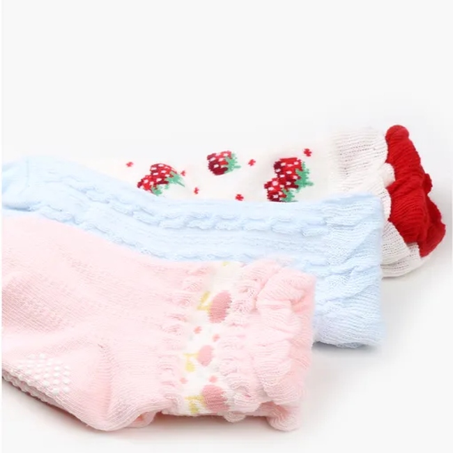 Custom Wholesale Unisex Children Baby Kids Cotton Non Slip Short Socks