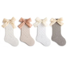 Summer Thin Loose Fitting Shift Ring Hollow Mesh Girls Bow MID Calf Baby Socks