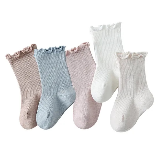 Daily Candy Color Kids Girls Boys Ruffle Edge Toddler Baby Socks