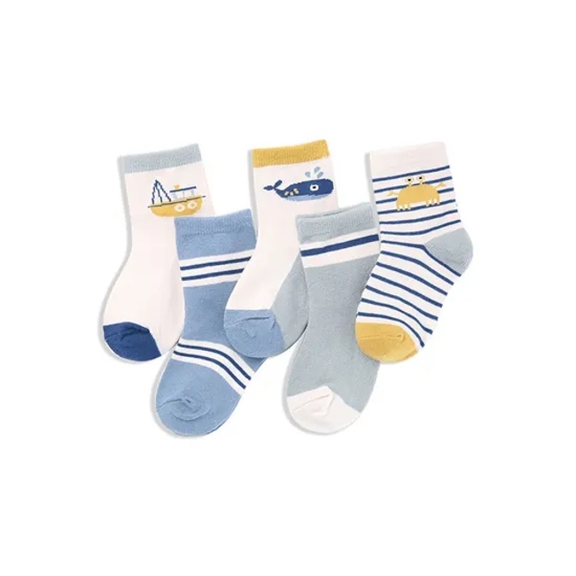 Low Price Wholesale Stripe Custom Children Baby Kids Unisex Bci Cotton Short Socks