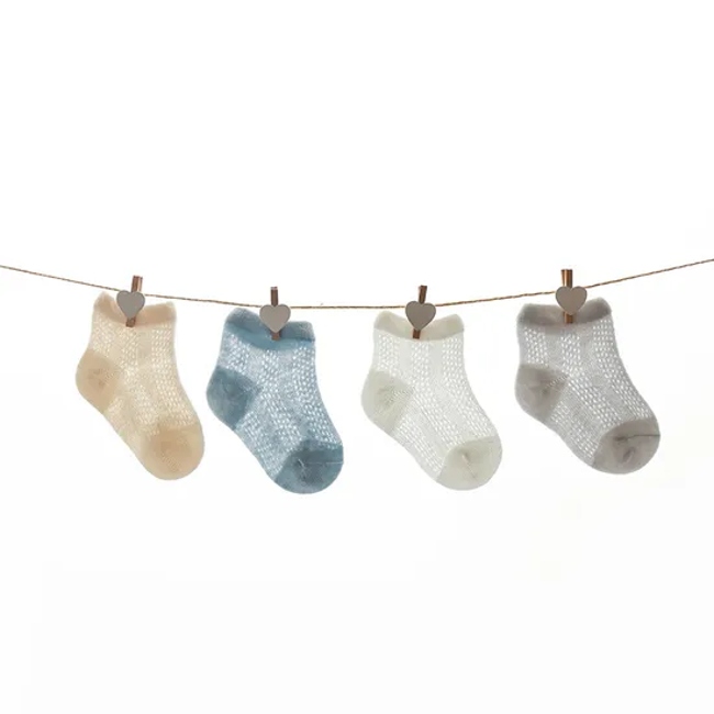  Ultra Thin Mesh Breathable Ice Silk Boneless Loose Socks Newborn Baby Socks