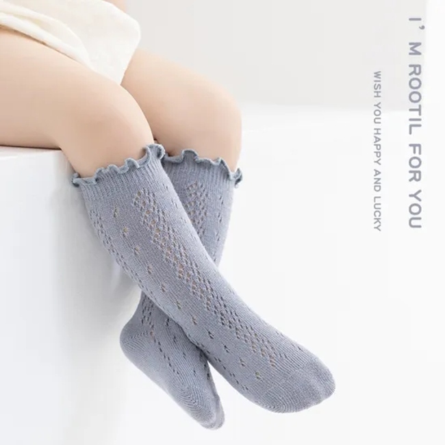 Fashion Soft Breathable Baby Girls Lace Net Stockings % Cotton Mushroom Edge Children Sock Kids Long Crew Socks