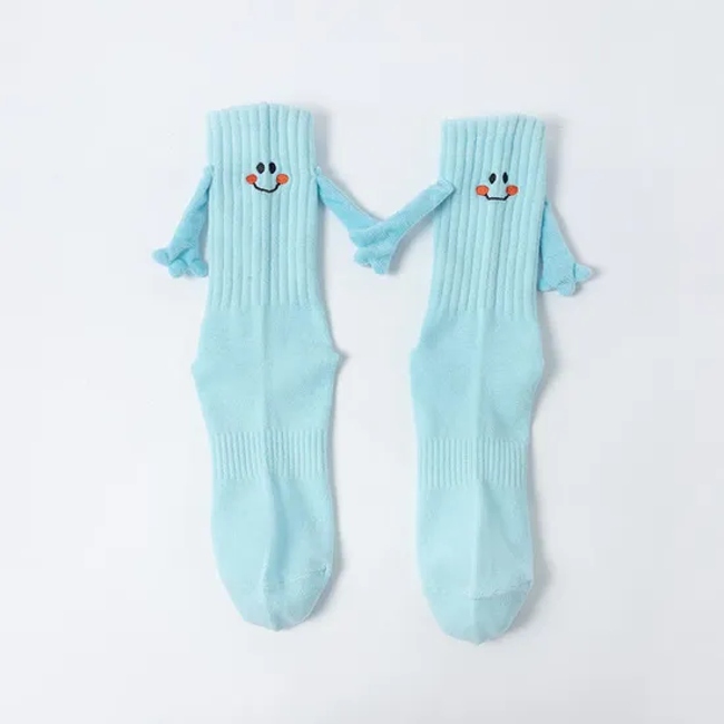 Valentines Day Gifts Magnetic Baby Boys Girls Hand in Hand Funny Men′s Socks