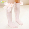 Sweet Solid Color Bow Cotton Long Knee High Baby Kids Stocking Socks