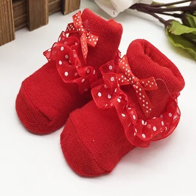 Nice Quality New Born Baby Lace Socks with Bow