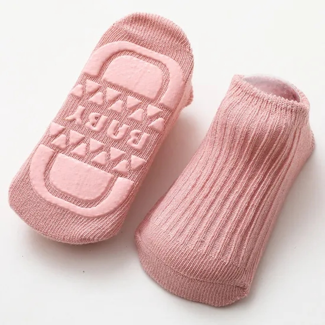 Children′s Floor Slipper Home Socks Baby Children Socks Non Slip Learning Double Needle Solid Stockings Thickened Cotton Kids Socks