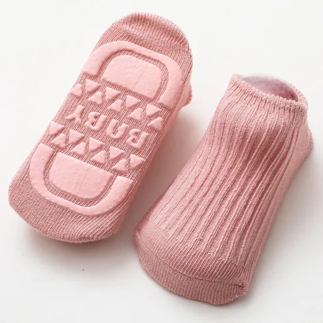 Children′s Floor Slipper Home Socks Baby Children Socks Non Slip Learning Double Needle Solid Stockings Thickened Cotton Kids Socks