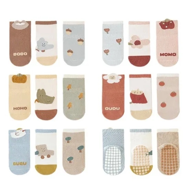 Factory Customization Baby High Elastic Indoor Socks Baby Cartoon Printed Anti Slip Socks Cotton Crew Socks for Baby