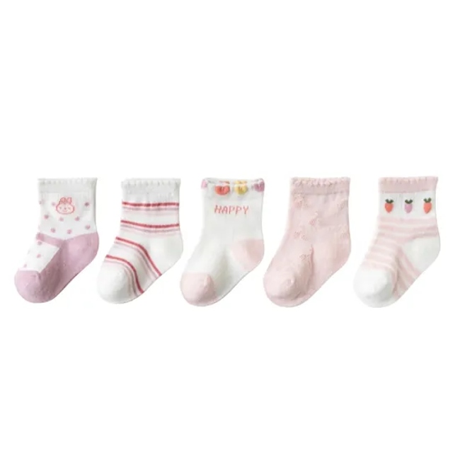 Anti Bacterial Breathable Skin Friendly Babies Fashion Lovely Cute Cotton Ankle Crew Soft Little Sock