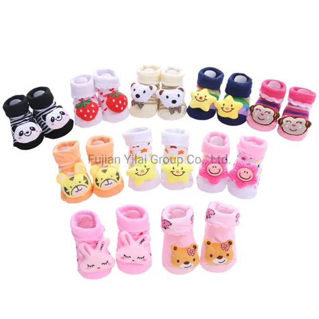 New Cotton Cute D Cartoon Animal Custom Organic Knitted Baby Sock Shoes
