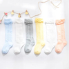 Children′s Socks Anti Mosquito Socks Baby Socks Long Socks Spring and Summer Thin Mesh Wooden Ear Edge Knee High Baby Socks