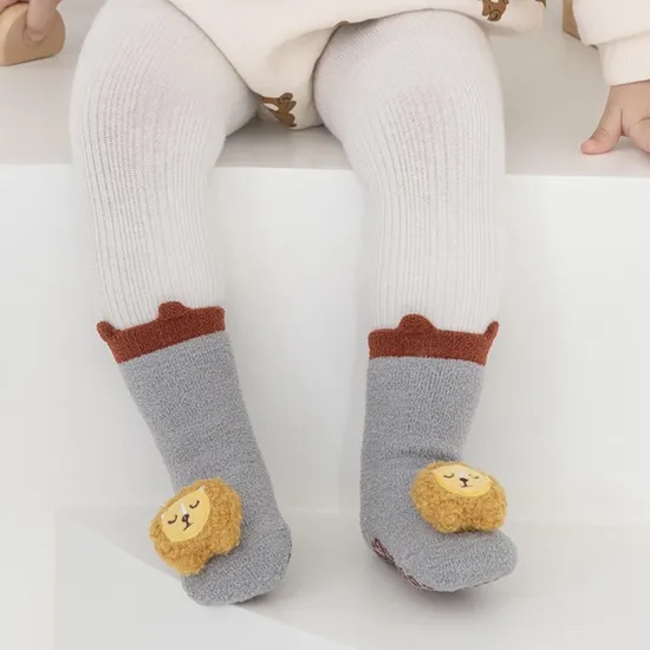 Wholesale Fashion Colorful Cartoon Kids Sock Warm Terry Baby Floor Socks Anti Slip Cotton Children Socks