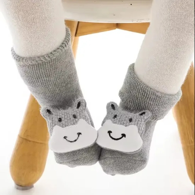 Wholesale Cotton Slip Warm Kids Medium Cute Cartoon Animal Floor Baby Socks